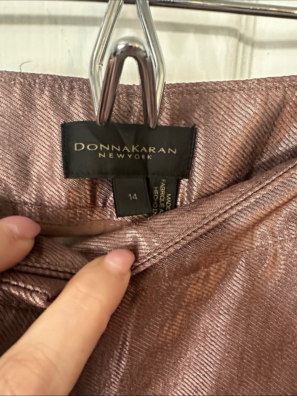 Donna Karan Women’s Metallic Brown Slim Leg Ankle Pants - Picture 2 of 8